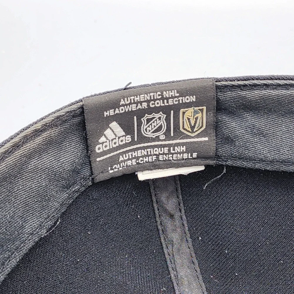 NHL Las Vegas Golden Knights Adidas Men's Flat Brim Hat Cap Fitted Size L 7-3/8